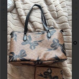 Coach purse / handbag with wallet bows/ ribbon coquette
